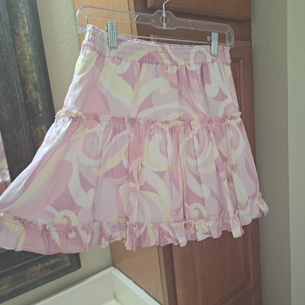 Hill House The Paz Skirt In Candy Keleidoscope Ruffle Tiered Skirt Size Medium - Picture 15 of 15